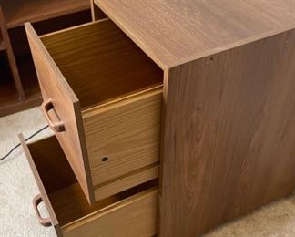 Faux Wood Veneer 2 drawer File Cab	26x14.5x20in	HxWxD
