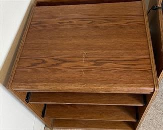 Faux Wood Veneer AV Printer Stand with Pull out shelves	28x25x24in	HxWxD
