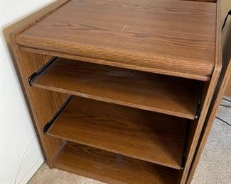 Faux Wood Veneer AV Printer Stand with Pull out shelves	28x25x24in	HxWxD
