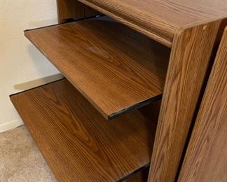 Faux Wood Veneer AV Printer Stand with Pull out shelves	28x25x24in	HxWxD
