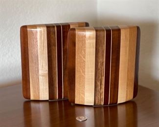 #2 Artist Made Hard Wood Bookends PAIR	7.25x6.5x1.5in	HxWxD
