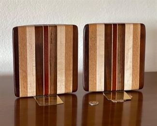 #2 Artist Made Hard Wood Bookends PAIR	7.25x6.5x1.5in	HxWxD
