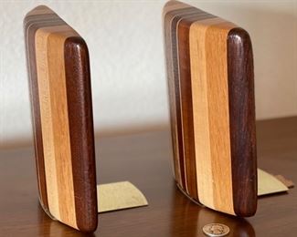 #2 Artist Made Hard Wood Bookends PAIR	7.25x6.5x1.5in	HxWxD
