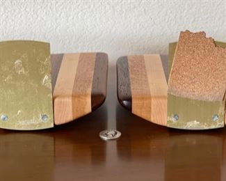 #2 Artist Made Hard Wood Bookends PAIR	7.25x6.5x1.5in	HxWxD
