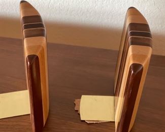 #2 Artist Made Hard Wood Bookends PAIR	7.25x6.5x1.5in	HxWxD
