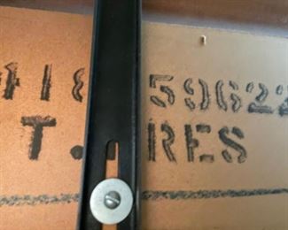 MCM 9-Drawer Walnut parquet Dresser w/ Mirror	30x60x18.5in	HxWxD
