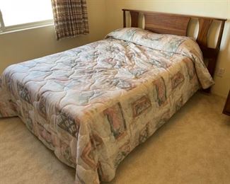 MCM Full Size Walnut Bed Frame w/ Mattress	38x60x79in	HxWxD
