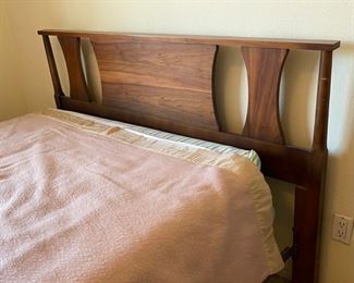 MCM Full Size Walnut Bed Frame w/ Mattress	38x60x79in	HxWxD
