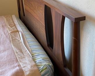 MCM Full Size Walnut Bed Frame w/ Mattress	38x60x79in	HxWxD
