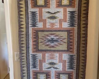 Navajo Rug Nelich Walters Storm Pattern Raised Outline	60x32in	
