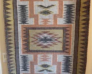Navajo Rug Nelich Walters Storm Pattern Raised Outline	60x32in	
