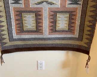 Navajo Rug Nelich Walters Storm Pattern Raised Outline	60x32in	
