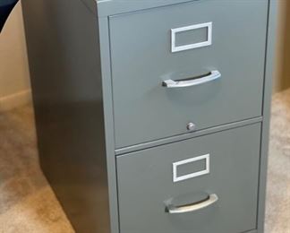 Vintage 2-Drawer Metal File cabinet	29x15x26in	HxWxD
