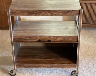 Faux Walnut Kitchen Cart	31x28x15.5in	HxWxD
