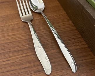 MCM Atomic Burst Mar-Crest Flatware PARTIAL Set 35 piece		
