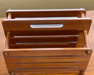MCM Kalmar Teak Record Album Rack	13x16x10.5in	HxWxD
