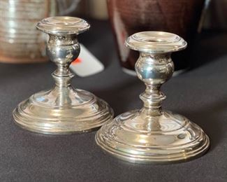 #1 Gorham Sterling WEIGHTED Candle Holders PAIR	4in H x 4in Diameter	
