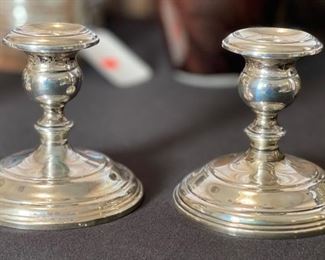 #1 Gorham Sterling WEIGHTED Candle Holders PAIR	4in H x 4in Diameter	
