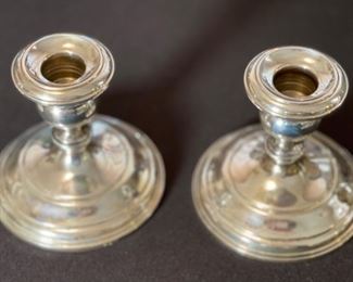 #1 Gorham Sterling WEIGHTED Candle Holders PAIR	4in H x 4in Diameter	
