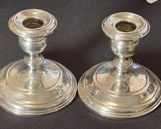 #2 Gorham Sterling WEIGHTED Candle Holders PAIR	4in H x 4in Diameter	
