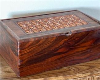 Chuck Stewart Wood Jewelry Trinket Box	5x15x9in	

