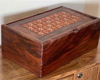 Chuck Stewart Wood Jewelry Trinket Box	5x15x9in	
