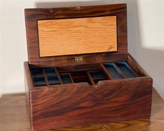 Chuck Stewart Wood Jewelry Trinket Box	5x15x9in	
