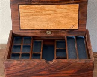 Chuck Stewart Wood Jewelry Trinket Box	5x15x9in	
