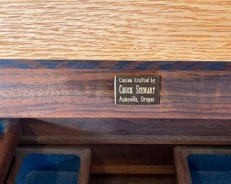 Chuck Stewart Wood Jewelry Trinket Box	5x15x9in	
