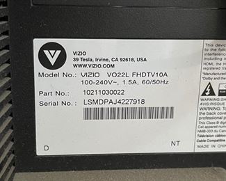 Vizio 22in 1080i TV VO22L No Remote	No Remote	