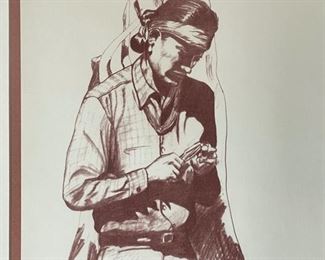 John D. Garcia Native American Man Framed Print Santa Clara, New Mexico Pueblo artist	16x14in	
