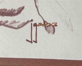 John D. Garcia Native American Man Framed Print Santa Clara, New Mexico Pueblo artist	16x14in	
