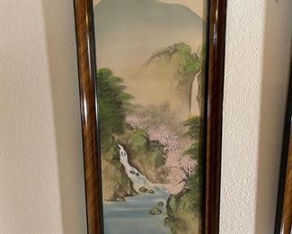 2pc Trade Winds Asian Silk Painting PAIR	22x10in	

