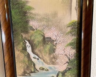 2pc Trade Winds Asian Silk Painting PAIR	22x10in	
