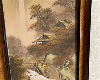 2pc Trade Winds Asian Silk Painting PAIR	22x10in	
