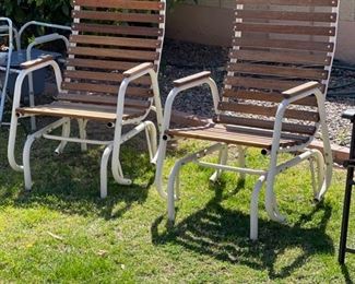 2pc Vintage Patio Slat Rocker chairs	37.5x24.5x30in	HxWxD
