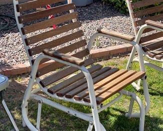 2pc Vintage Patio Slat Rocker chairs	37.5x24.5x30in	HxWxD
