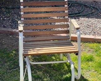 2pc Vintage Patio Slat Rocker chairs	37.5x24.5x30in	HxWxD
