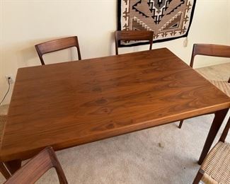 MCM Vejle Stole Danish Modern Rosewood Draw Leaf Expanding Dining Table Mobelfabrik	28.5 in H x 35in W x54.5 to 94 in long
