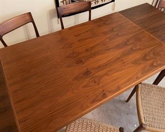 MCM Vejle Stole Danish Modern Rosewood Draw Leaf Expanding Dining Table Mobelfabrik	28.5 in H x 35in W x54.5 to 94 in long
