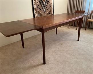 MCM Vejle Stole Danish Modern Rosewood Draw Leaf Expanding Dining Table Mobelfabrik	28.5 in H x 35in W x54.5 to 94 in long
