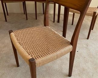 6pc MCM Niels Moller Svegards  Markaryd Teak Wood Chairs Scandinavian	30in.x16in.x18in	HxWxD
