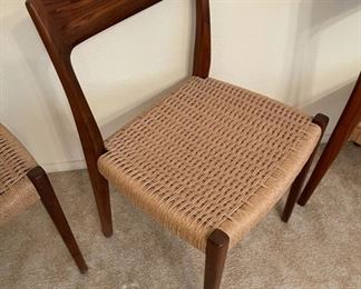 6pc MCM Niels Moller Svegards  Markaryd Teak Wood Chairs Scandinavian	30in.x16in.x18in	HxWxD
