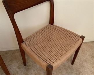 6pc MCM Niels Moller Svegards  Markaryd Teak Wood Chairs Scandinavian	30in.x16in.x18in	HxWxD
