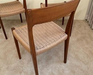 6pc MCM Niels Moller Svegards  Markaryd Teak Wood Chairs Scandinavian	30in.x16in.x18in	HxWxD
