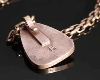 Hopi Duane Maktima Multi Stone Inlay Pendant Necklace Native American	39x28mm 23in Long	
