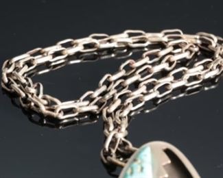 Hopi Duane Maktima Multi Stone Inlay Pendant Necklace Native American	39x28mm 23in Long	
