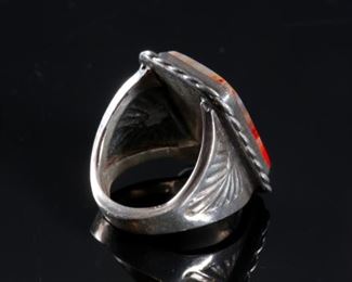Navajo Bloodstone Ring Native American	Sz: 8.5	
