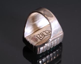 J Calabasas Turquoise & Silver Ring Native American	Sz: 9	
