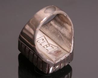 J Calabasas Turquoise & Silver Ring Native American	Sz: 9	
